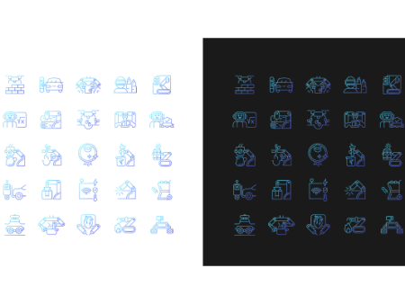 Automation gradient icons set for dark and light mode Discount