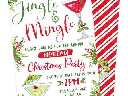 Jingle & Mingle Christmas Party Invitation Cheap