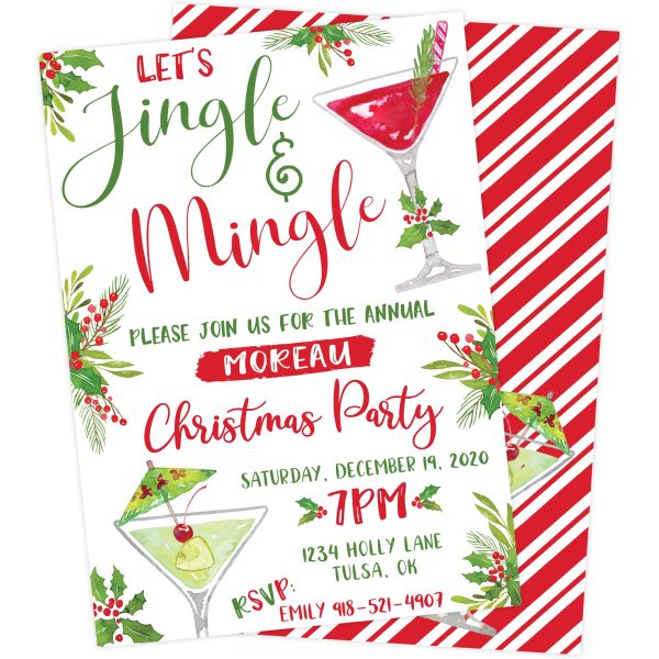 Jingle & Mingle Christmas Party Invitation Cheap