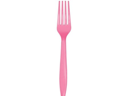 Classic Pink Plastic Forks 24ct on Sale