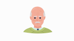 Animated cheerful grandpa emotion Online now