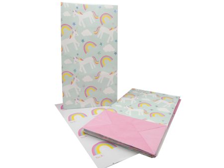 Unicorn Treat Bags with Stickers 8ct on Sale