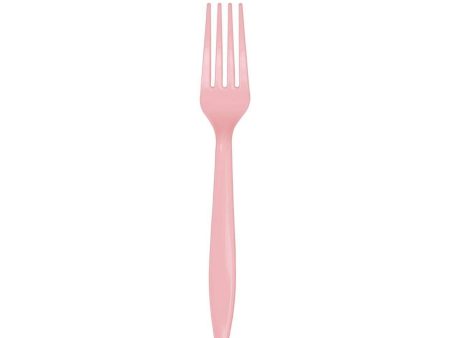 Light Pink Plastic Forks 24ct Online now