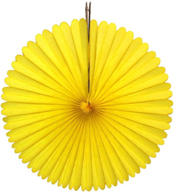 Yellow Tissue Paper Fan 13  on Sale