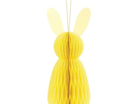 Yellow Bunny Honeycomb Decoration 12in Fashion