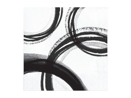 Black & White Abstract Lunch Napkins 16ct For Cheap