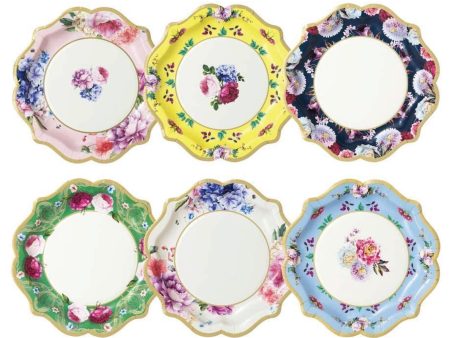 Floral Tea Party Plates Assortment 12ct Online now