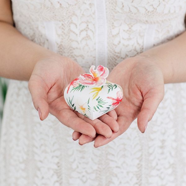 Mini Tropical Floral Favor Boxes 10ct Online now