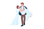 Happy newlyweds couples vector character set Online Sale