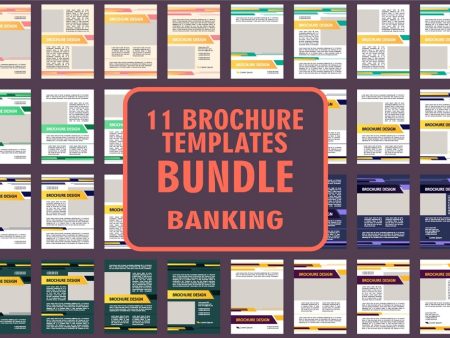 Banking services blank brochure design bundle on Sale