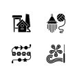 Trending hobbies black glyph icons set on white space Supply