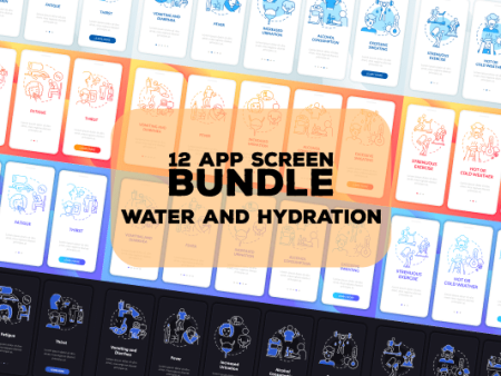 Water Consumption App Page Bundle on Sale