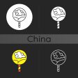 Chinese & Japanese dark theme icons bundle Discount