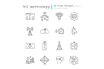 5G technology pixel perfect linear icons set Cheap