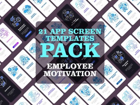 Employee engagement mobile app screen bundle on Sale