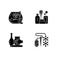 Trending hobbies black glyph icons set on white space Supply