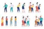 Worried people flat color vector characters set Online