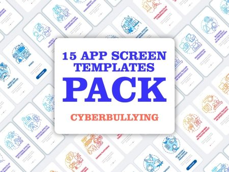 Cyberbullying sources onboarding mobile app page bundle Fashion