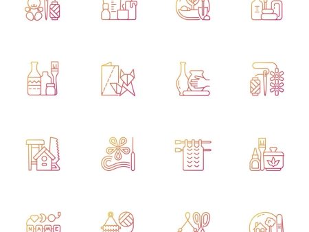 Trending hobbies gradient linear vector icons set Online Hot Sale