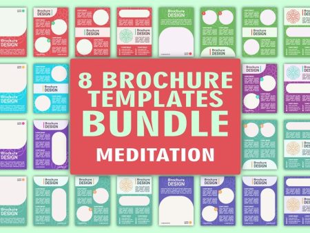 Meditation brochure template bundle Online Hot Sale