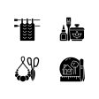 Trending hobbies black glyph icons set on white space Supply