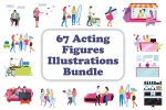 Acting figures color vector characters bundle Online Hot Sale