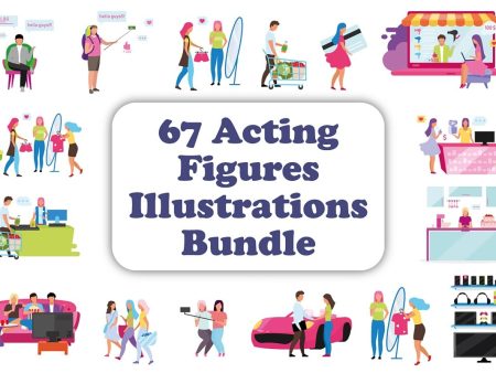 Acting figures color vector characters bundle Online Hot Sale