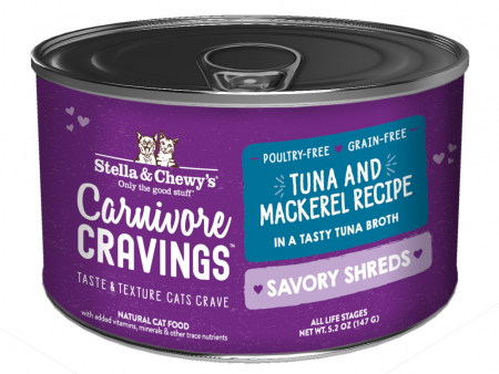 Stella & Chewy s Carnivore Cravings Savory Shreds Tuna & Mackerel Dinner in Broth Wet Cat Food Online Hot Sale